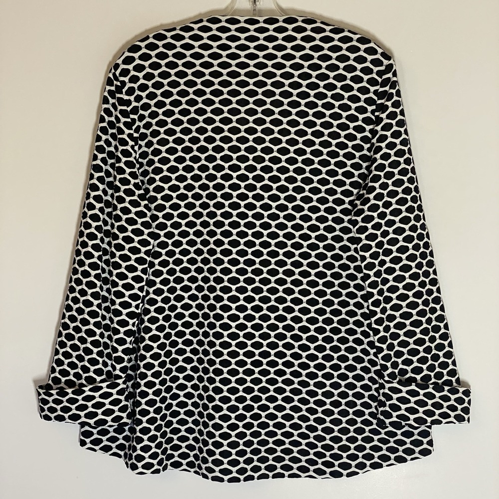 Joseph Ribkoff Jacket Womens 10 Black White Art to Wear Striped Button Classy - Picture 11 of 14